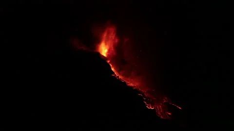 Mount Etna erupting lava Stock Footage 149003247