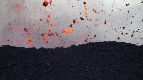 Mount Etna lava splash Stock Footage 53303046