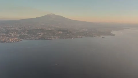 Mount Etna from a plane Stock Footage 279493802