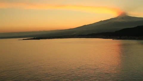 Mount Etna Sunset 5 Stock Footage 10597944