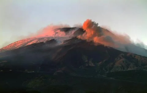 Mount Etna sunset Stock Photos