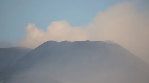 Mount Etna view. Volcano activity. Stock Footage 49701140