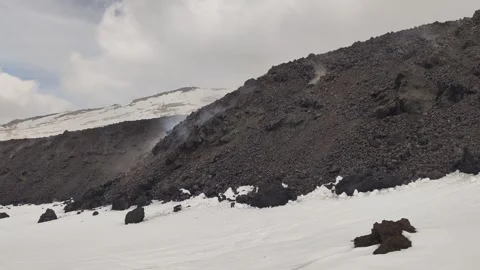 Mount Etna volcano eruption 2025 Stock Footage 303010106