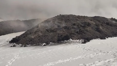 Mount Etna volcano eruption 2025 Stock Footage 303010138
