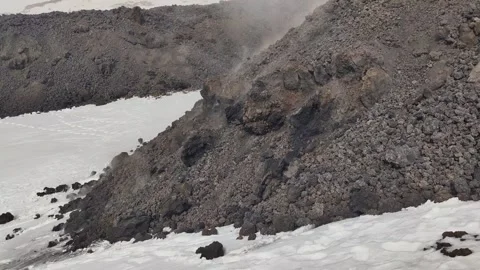 Mount Etna volcano eruption 2025 Stock Footage 303010139