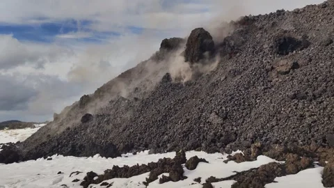 Mount Etna volcano eruption 2025 Stock Footage 303010170