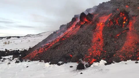 Mount Etna volcano eruption 2025 Stock Footage 303010178