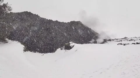 Mount Etna volcano eruption 2025 Stock Footage 303010229