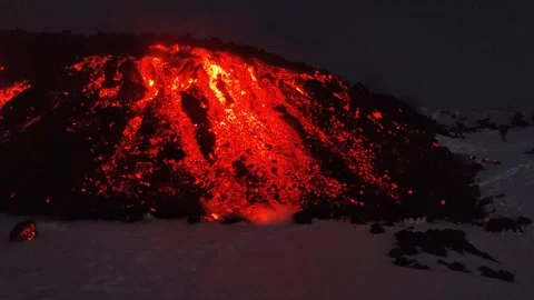 Mount Etna volcano eruption 2025 Stock Footage 303010231