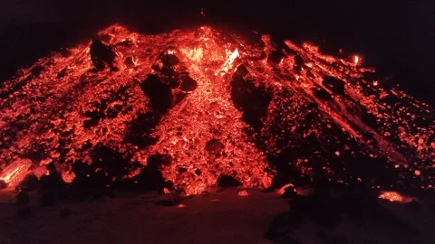 Mount Etna volcano eruption 2025 Stock Footage 303010255