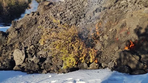 Mount Etna volcano eruption 2025 Stock Footage 303010285