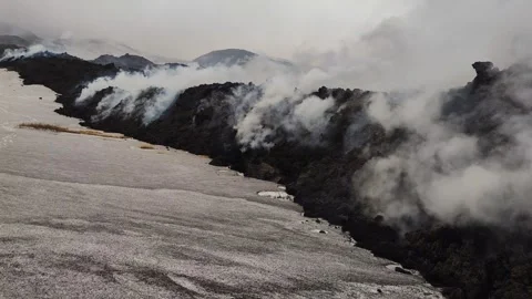 Mount Etna volcano eruption 2025 Stock Footage 303010385