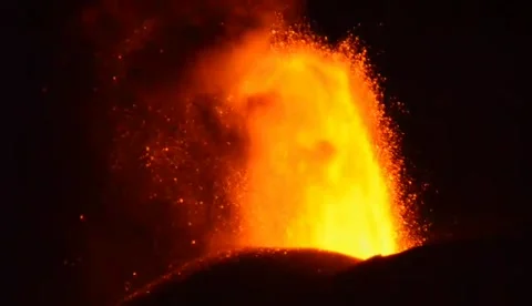 Mount Etna , Volcano Sicily Stock Footage 279493746