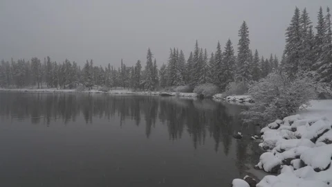 Mount Evans Colorado - Echo Lake - Snow Winter 01 Stock Footage 95797463