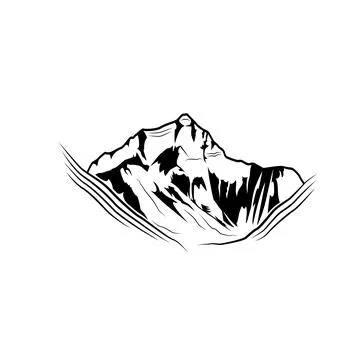 Mount Everest, Isolated on a white background. A peak of Jomolungma in the Hi イラスト素材