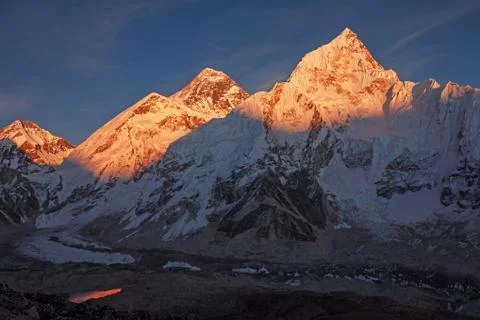 Mount Everest Sunset Stock Photos
