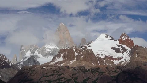 Mount Fitz Roy with Blue Sky and White Clouds 動画素材 222618322