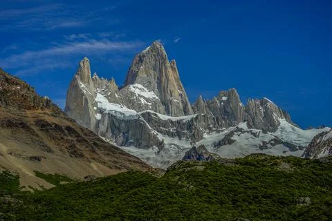 Mount Fitz Roy Dramatic Granite Peaks in Patagonia Argentina Stock Photos