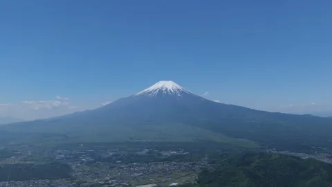 Mount Fuji Aerial View with Extremely Slow Forward Drone Movement, Japan Stock Footage 339378832