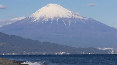 Mount Fuji and Beach at Miho no Matsubara in Japan Stock Footage 45661253