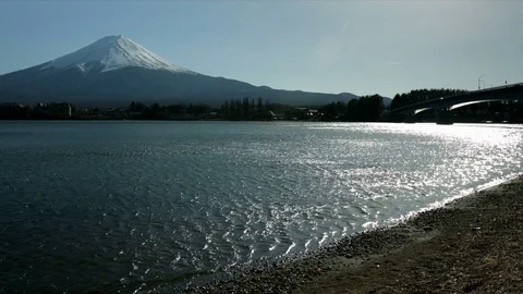 Mount Fuji and a bridge Vídeo Stock 76431261