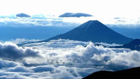 Mount Fuji and the Sea of Clouds Stock Footage 332824244
