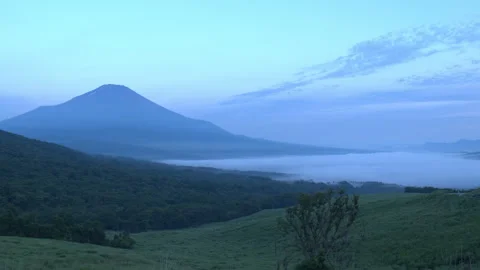 Mount Fuji and Sea of Clouds at Dawn (Timelapse/Panning) Stock Footage 339292839