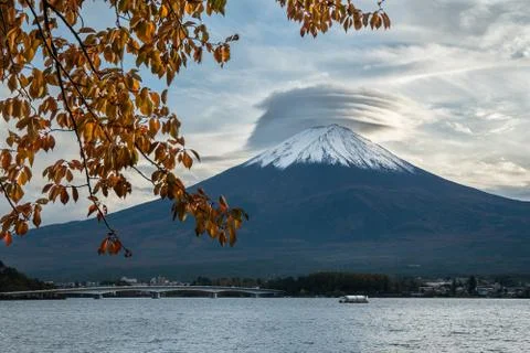 Mount Fuji on a fall day. Stock Photos