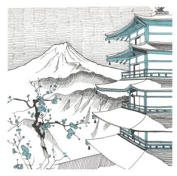 Mount Fuji Stock Illustration