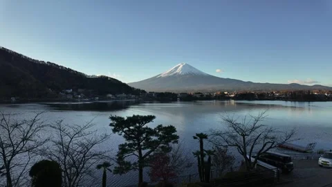 Mount Fuji: Lake Kawaguchi Reflection Stock Footage 339272773