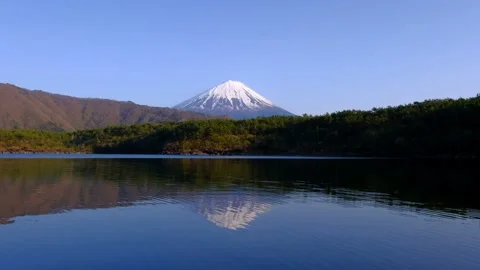 Mount Fuji from Lake Saiko Stock Footage 183914074