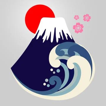 Mount fuji logo vector Stock Illustration