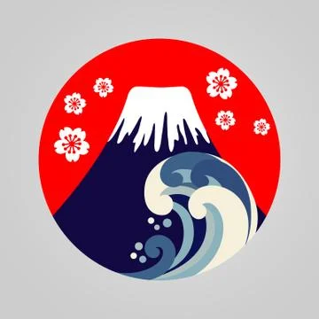 Mount fuji logo vector Stock Illustration