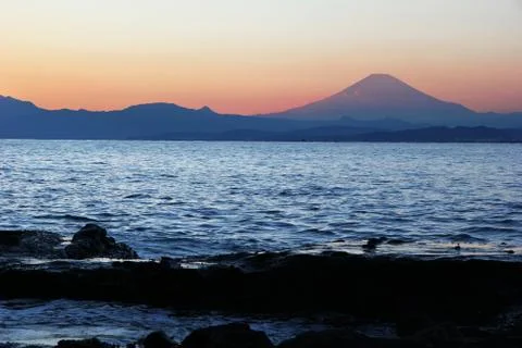 Mount fuji at sunset Stock Photos