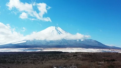 Mount Fuji surrounding by clounds Stock Footage 124763032