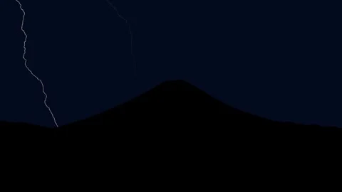 Mount Fuji, Thunderstorm at Night, Time-lapse Stock Footage 286221573