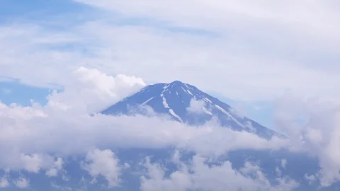 Mount Fuji Top Peak Timelapse Cloud Time Lapse Japan Mountain Nature Stock Footage 98774327