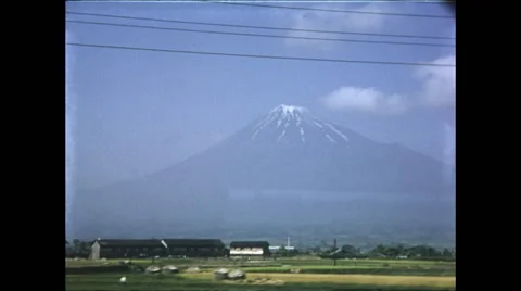 Mount Fuji from train 1954 Video stock 48701986