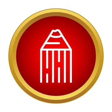 Mount fuji volcano icon in red circle Stock Illustration