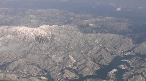 Mount Fuji's view from the airplane. Stock Footage 49284727