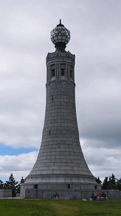 Mount Greylock Summit and War Memorial Tower Vertical Time Lapse Stock Footage 337957467