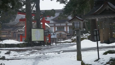 Mount Haguro temple in Winter Stock Footage 130049635
