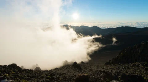 Mount Haleakala rolling clouds timelapse in Maui, Hawaii Stock Footage 33661765
