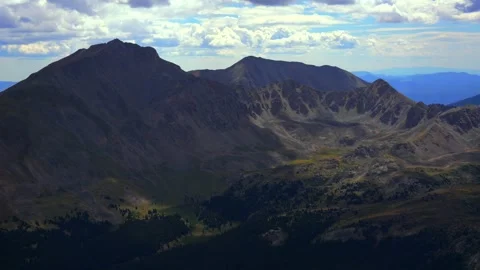 Mount Harvard Mt Columbia Collegiate Peaks Elkhead Pass from Missouri Mountain Stock Footage 345346080