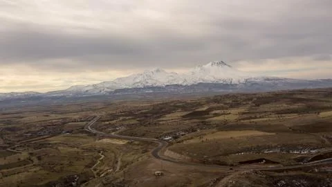 Mount hasan from aksaray  Stock Photos