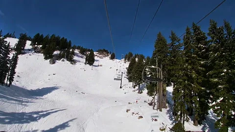 Mount Hood Oregon - timelapse - ski lift - mountains Stock Footage 141088574