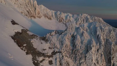 Mount Hood Steel Cliffs Stock Footage 128992188