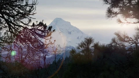Mount Hood at Sunset Stock Footage 93492994