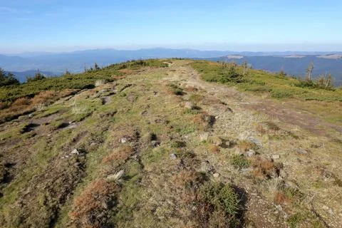 Mount Hoverla hanging peak of the Ukrainian Carpathians against the background Stock Photos