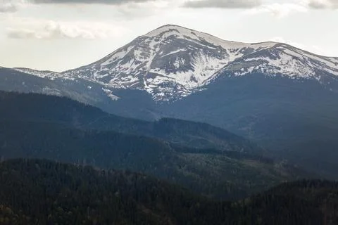 The mount Hoverla is the highest mountain in Ukraine and part of the Carpat.. Stock Photos